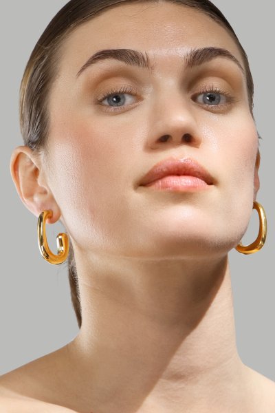 Kolczyk Elegant Curve - 18k Pozłacany
