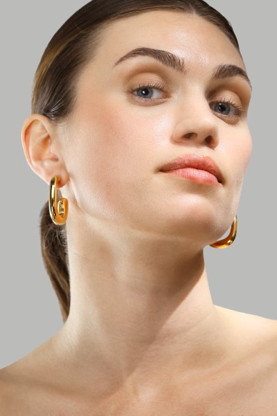 Kolczyk Elegant Curve - 18k Pozłacany