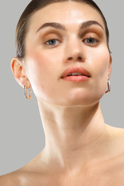 Kolczyk Chunky Rectangle - Steel