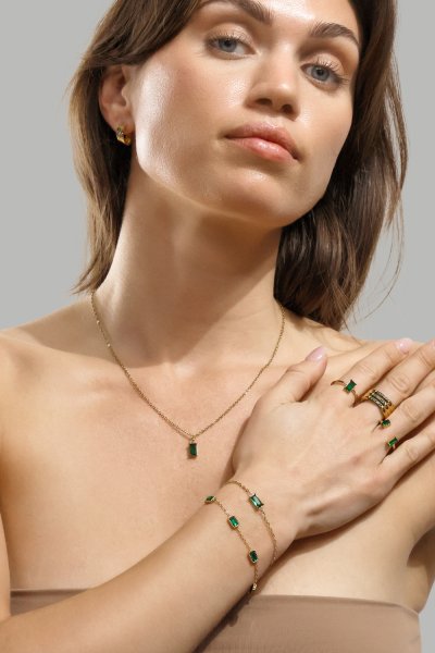 Naszyjnik Emeraldis - 18k Gold Plated