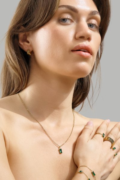 Pierścionek Emeraldis - 18k Gold Plated