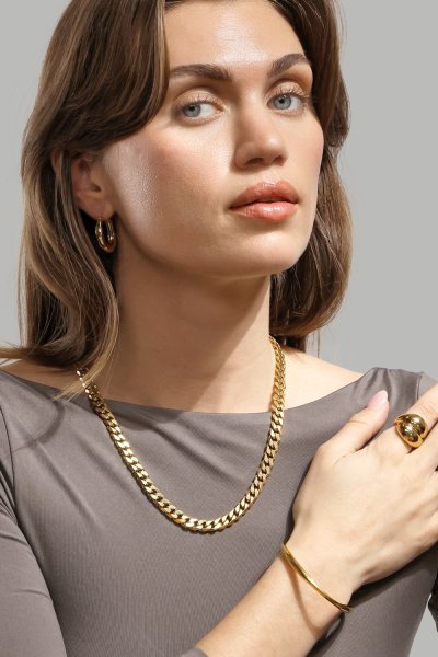 Kolczyk Mila Hoops - 18k Pozłacany
