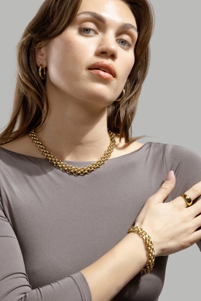 Bransoletka Power Link - 18k Pozłacana