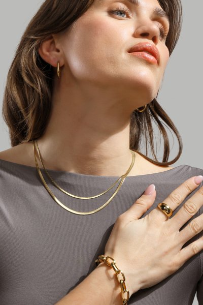 Boldura Pierścionek - 18k Gold Plated