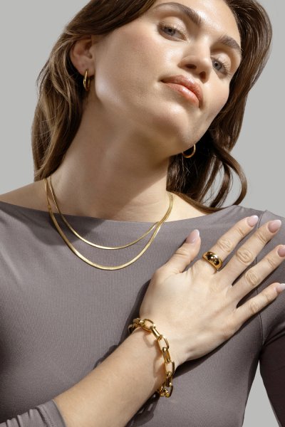 Boldura Pierścionek - 18k Gold Plated