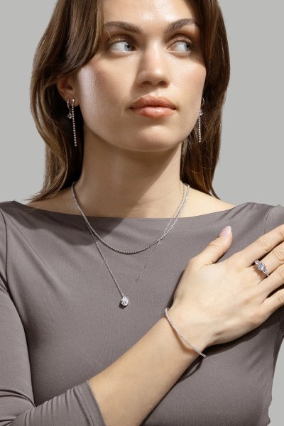 Naszyjnik Luna Teardrop - Silver Plated