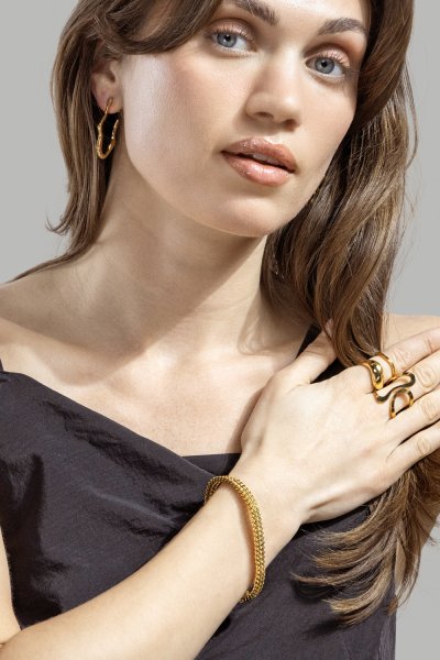 Kolczyk Waves - 18k Gold Plated