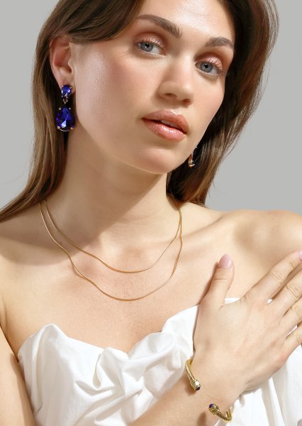 Bransoletka Aumaura Blue - 18k Pozłacana