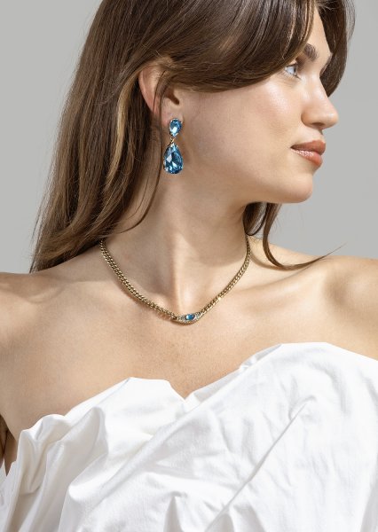 Azulora Icy Blue Kolczyki – 18k Pozłacane
