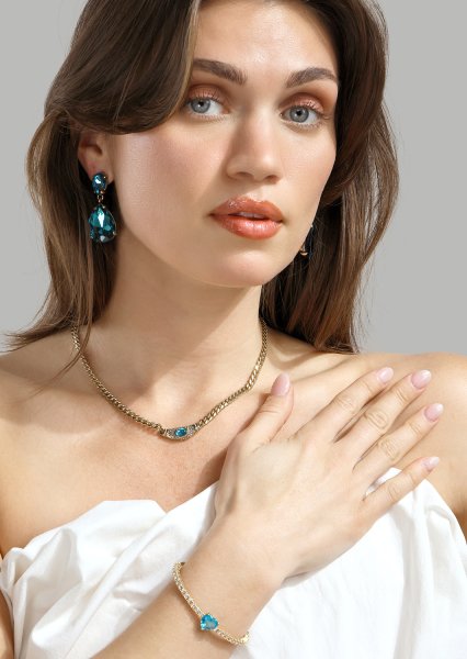 Azulora Icy Blue Kolczyki – 18k Pozłacane