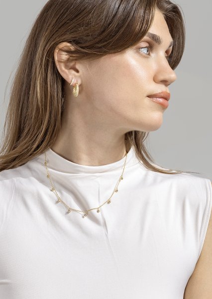 Kolczyki Crystal Hoops - 18k Pozłacane