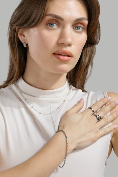 Bransoletka Anchor – Posrebrzana
