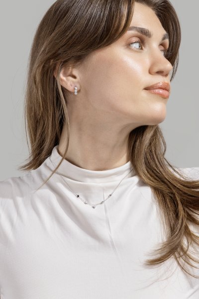 Kolczyk Heart Hoops - Posrebrzany