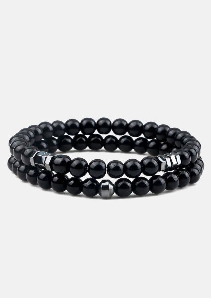 Bransoletka z koralików Obsidian Halo