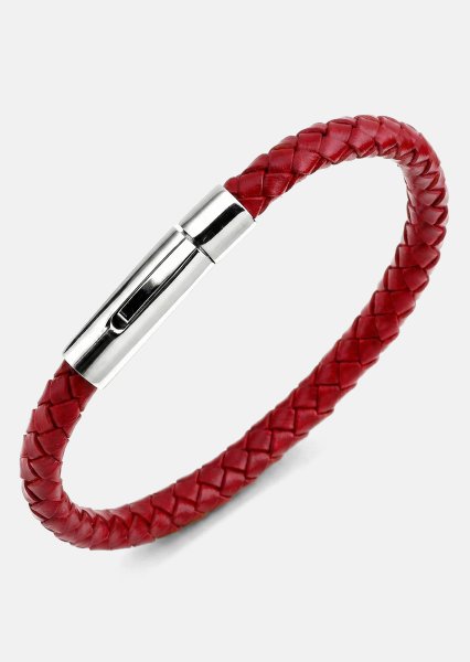 Bransoletka skórzana Crimson Arc