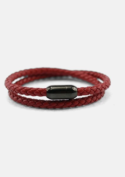 Bransoletka skórzana Crimson Edge