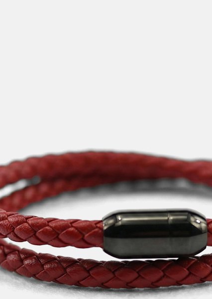 Bransoletka skórzana Crimson Edge