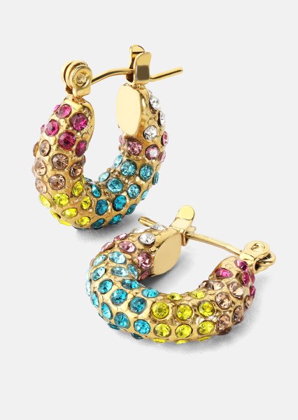 Colored Pearl Hoop Kolczyk - 18k Pozłacany