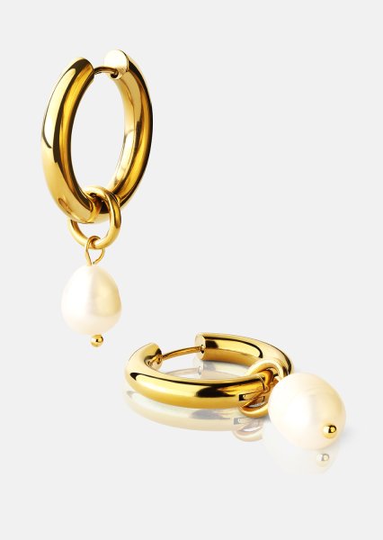 Kolczyk Pearl Drop - 18k Pozłacany