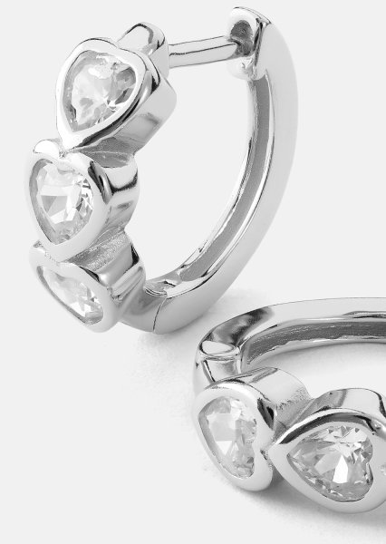 Kolczyk Heart Hoops - Posrebrzany