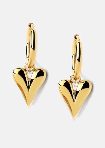 Kolczyki Heart Drop - 18k Pozłacane