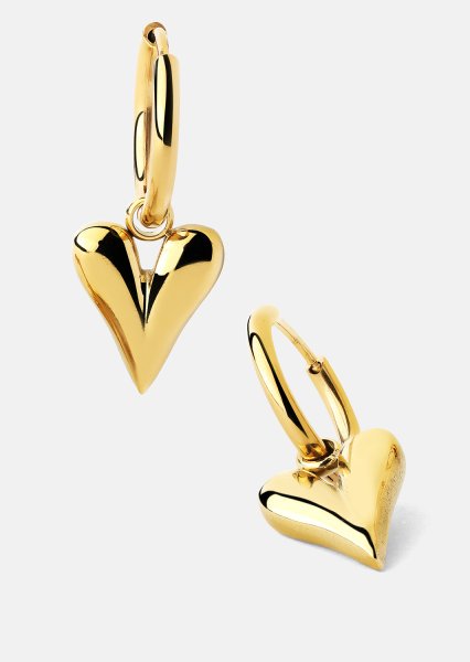 Kolczyki Heart Drop - 18k Pozłacane