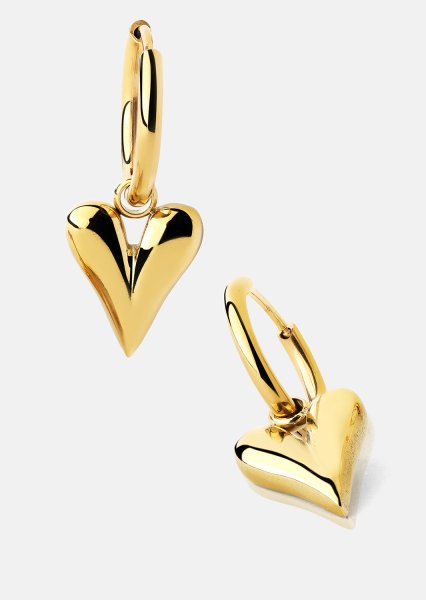 Kolczyki Heart Drop - 18k Pozłacane