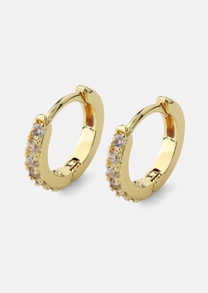 Kolczyki Crystal Hoops - 18k Pozłacane