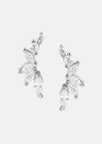 Kolczyki Leaf Studs - Silver Plated