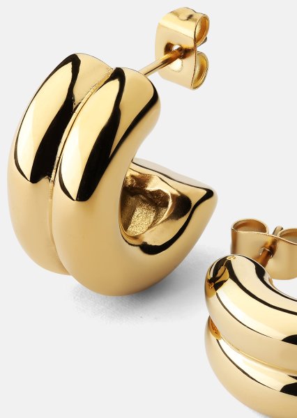 Kolczyk Bold Curve - 18k Pozłacany
