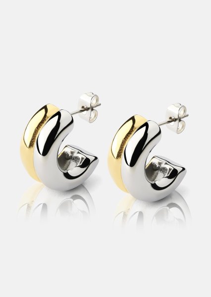 Kolczyk Duo Glow - 18k Pozłacany