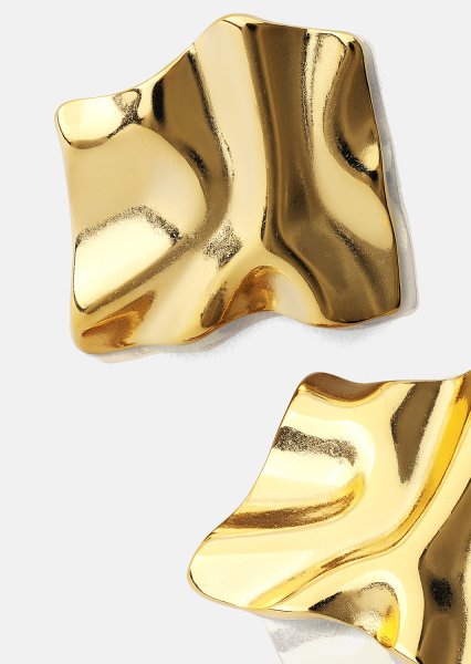Kolczyk Golden Ripple Studs - 18k Gold Plated