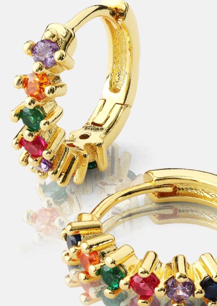 Kolczyk Multicolor Shine - 18k Pozłacany