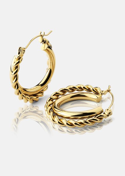 Kolczyki Twist Elegance – 18k Pozłacane