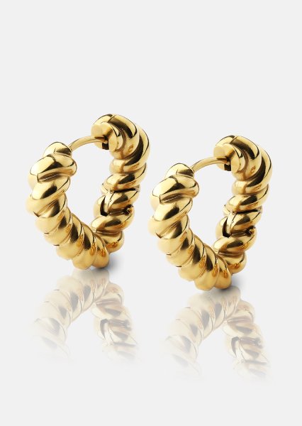 Kolczyki Twisted Heart – 18k Pozłacane