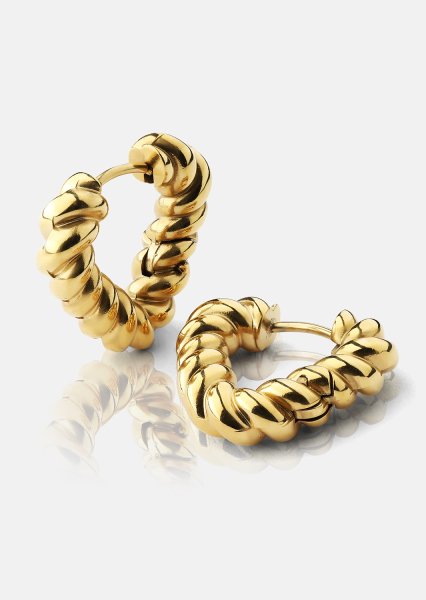 Kolczyki Twisted Heart – 18k Pozłacane