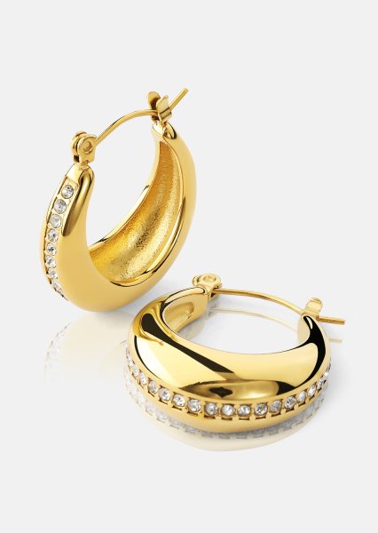 Kolczyki Gleaming Curve – 18k Pozłacane