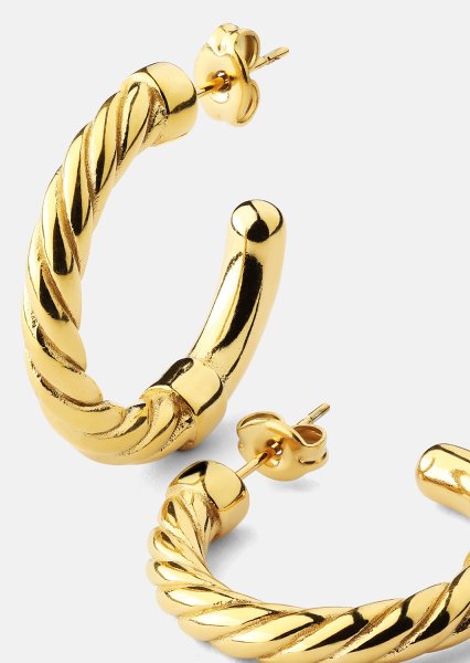 Kolczyki Twistade Hoops – 18k Pozłacane