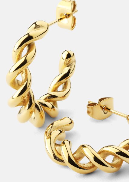 Kolczyk Twist of Gold - 18k Pozłacany