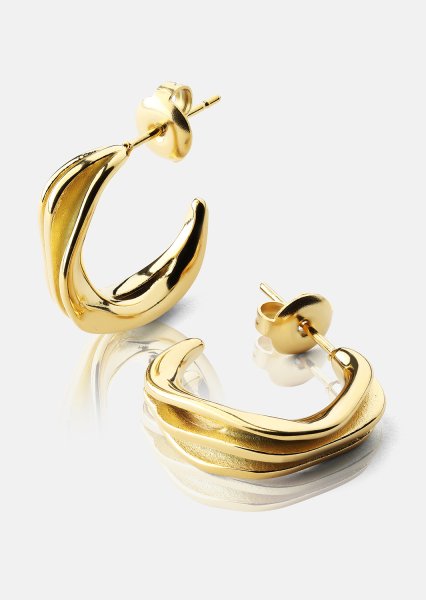 Kolczyki Gleaming Flow - 18k Pozłacane