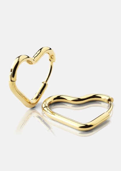 Kolczyk Heart's Embrace - 18k Pozłacany