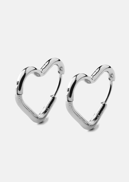 Kolczyk Heart's Embrace - Silver Plated