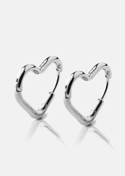 Kolczyk Heart's Embrace - Silver Plated