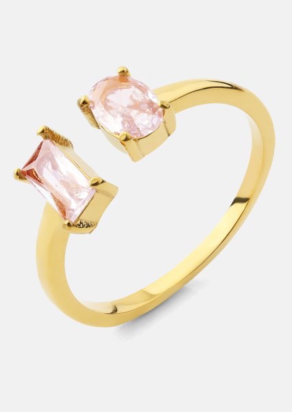 Pierścionek Rosé Duo - 18k Pozłacany
