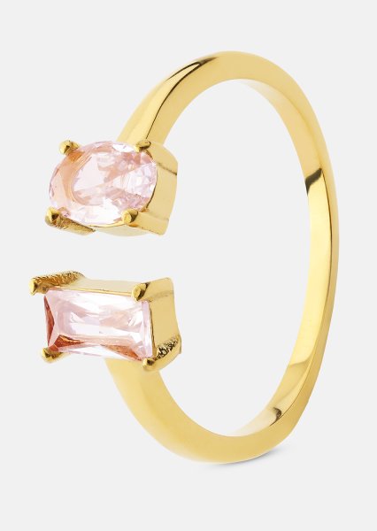 Pierścionek Rosé Duo - 18k Pozłacany