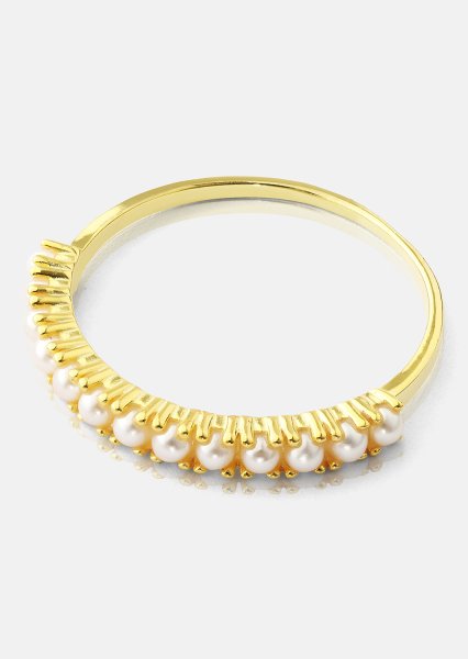Golden Pearl Serenity Pierścionek - 18k Pozłacany