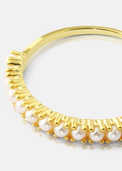 Golden Pearl Serenity Pierścionek - 18k Pozłacany