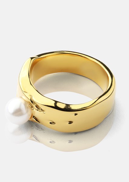 Pierścionek Pearl Serenity - 18k Pozłacany