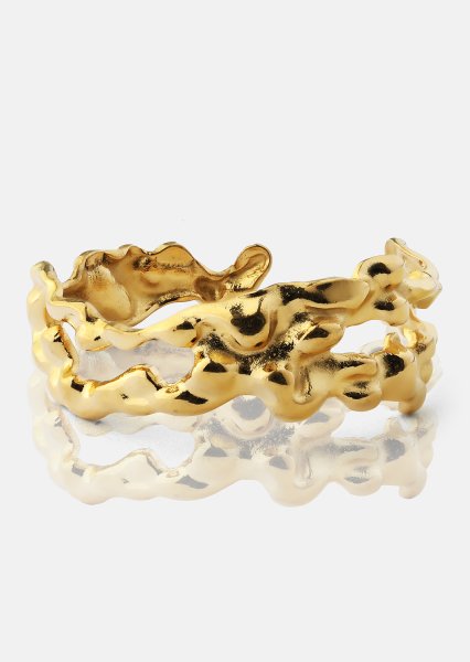 Pierścionek Molten Waver - 18k Pozłacany