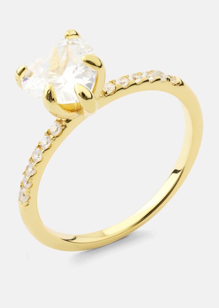 Heartlight Solitaire Pierścionek - 18k Pozłacany